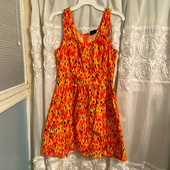 Folter Dresses & Skirts - Fire Print Babydoll Dress